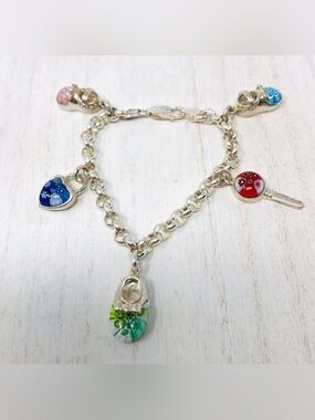 Alan K Millefiori Murano charm bracelet, rare, made in Italy